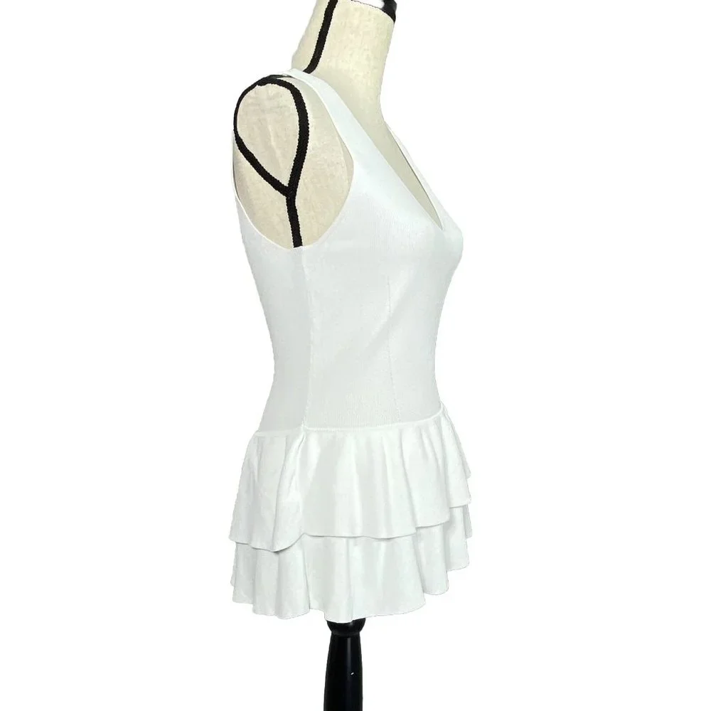 Lilly Pulitzer Cumberland White Peplum Top Womens S Sweater Knit Style 28008 - Picture 6 of 9